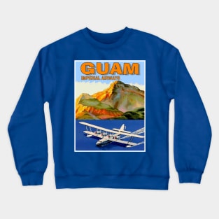 Imperial Airways Vintage Fly to Guam Advertising Print Crewneck Sweatshirt